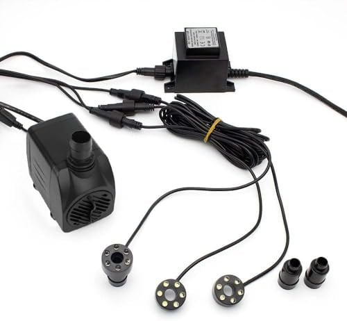 Forever Speed Springbrunnenpumpe mit LED-Ring, 3 x Weiß, LED-Beleuchtung, 1500 l/h