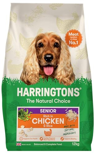 Harringtons Hundefutter Trocken Senior 12 kg - Huhn & Reis - 100% Natürliche Zutaten - Unterstützt Mobilität & Verdauung - Erhält gesunde Haut & Fell - Vollwertige & ausgewogene Ernährung für Senior