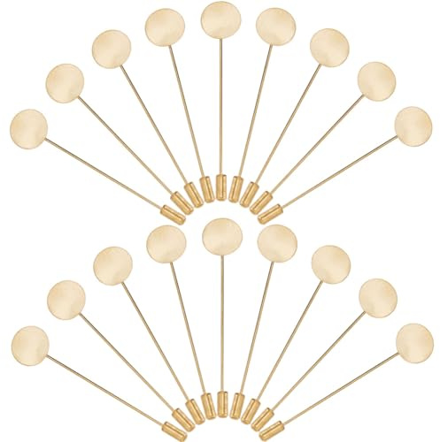 SUNNYCLUE 1 Box 60 Stück Runde Anstecknadeln Mit Tablett Broschennadel Set Messing Sicherheits Flachnadel Fassungen Für Hüte Goldene Broschennadeln Nadelbeschläge Zum Basteln Anzug Krawatte Hut Schal