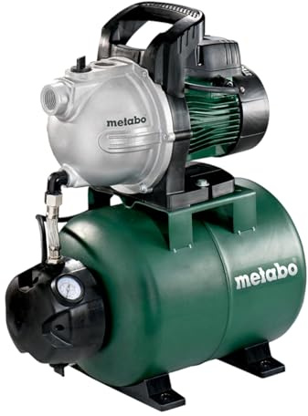 metabo Hauswasserwerk HWW 3300/25 G, 900 Watt Wasserpumpe, 3300 l/h, 4.5 | Hauswasserversorgungspumpe mit 24l Kessel für Garten & Brunnen, hwa hws hww, automatische Hauswasserversorgung & water pump