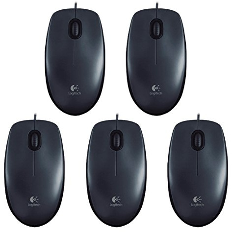Logitech B100 optische Maus, Schwarz | 5er Packung, 1