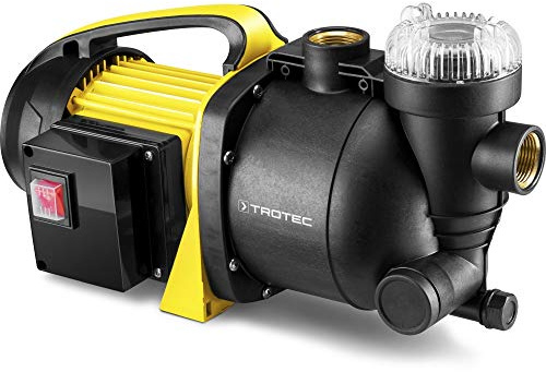 TROTEC TGP 1005 E Gartenpumpe mit Vorfilter – 3.300 l/h | 1.000 W, 4,2 bar, 42 m Förderhöhe, Wasserpumpe für Regenfass und Zisterne