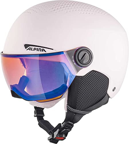 ALPINA ZUPO Visor Q-LITE - hochwertiger & sicherer Skihelm für Kinder, mit abnehmbaren Ohrenpolstern, mit kontrastverstärkendem Visier - Rose matt - M (51-55 cm)