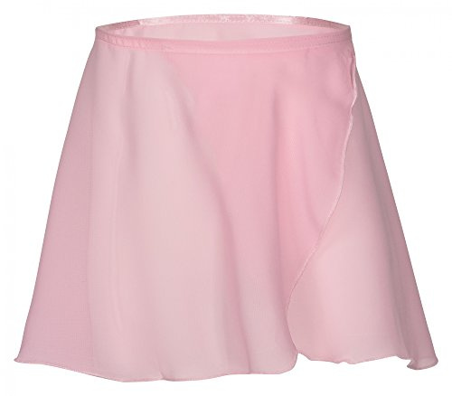 tanzmuster ® Wickelrock Mädchen Ballett - Emma - aus transparentem Chiffon - lockerluftiger Ballettrock zum Binden für Kinder in rosa, Größe:128/134