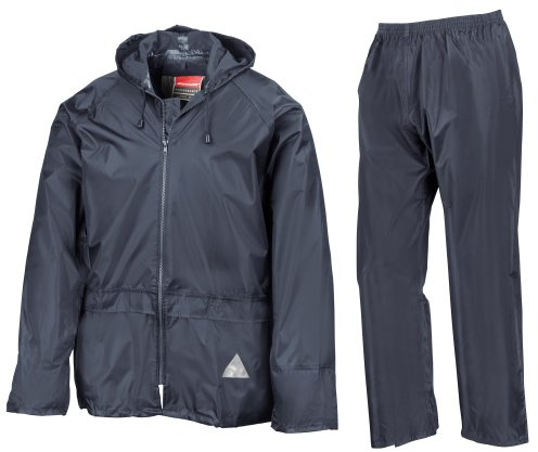 Result Herren Regenanzug bestehend aus Regenjacke und Regenhose, wasserdicht L,Marineblau