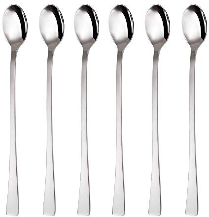GRÄWE® 6 x Longdrinklöffel 22 cm aus Edelstahl, Serie Würzburg