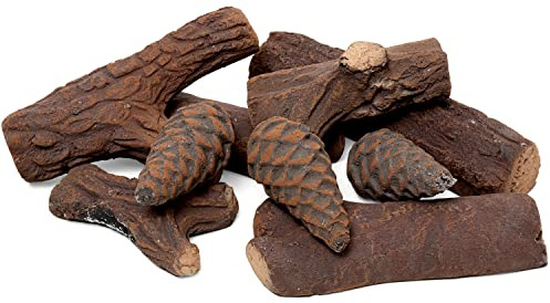 Moritz 9-teiliges Keramikholz-Set bis 1100°C Deko-Holz für Bio-Ethanol Kamin Gas-Kamine Gelkamine Keramik Holz