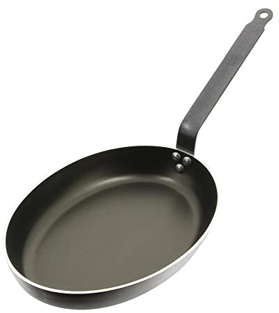 De Buyer 8181.36 Bratpfanne Choc Ovale Fischpfanne-36Cm, Silber
