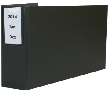 Bankauszugsordner/Ordner für Kontoauszüge mit Beschriftungstasche schwarz