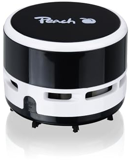 Peach Tischstaubsauger Schwarz - Mini Tisch Staubsauger mit hoher Saugkraft | Tischsauger batteriebetrieben (2x AA), praktische PC Gaming Technik Gadgets, Zubehör für Wohnung, Schreibtisch, Büro, PA105