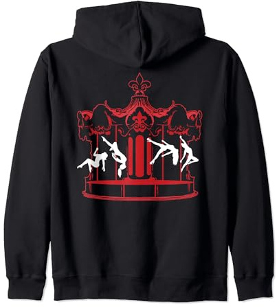 Pole Dance Outfit Rot Pole Fitness Bekleidung Karussell Kapuzenjacke