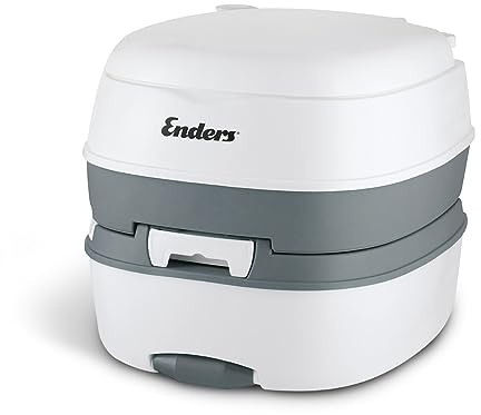 Enders Campingtoilette DELUXE Mobil WC Chemietoilette, ergonomischer Tragegriff, Spül- und Abwassertank, mit Belüftungstaste, 130kg Tragkraft, optimale Sitzhöhe von 35cm #4950