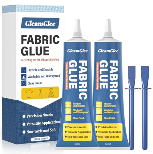 100 ml Textilkleber, Wasch- und bügelbeständig Stoffkleber Textilkleber, Permanenter Kleber für Stoffe, Baumwolle, Leder, Jeans und mehr