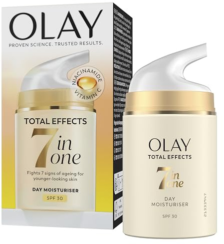 Olay Total Effects 7-in-1 Tagescreme (50 g) | mit Vitamin E, B3 und B5, Feuchtigkeitscreme für Frauen, Gesichtscreme Damen, Pflege & Schutz für trockene Haut mit LSF 30