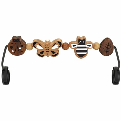 iGRATENS Babywippen-Spielzeugstange – Spielzeugstange für Babywippen Soft & Bliss, einfach anzubringen und zu entfernen, Spielzeug aus Naturholz, spannendes Design für neugierige Babys, Insekten