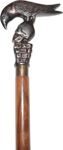 Gehstock aus Holz, antiker Adlerkopfgriff, brauner Gehstock, Vintage-Geschenk