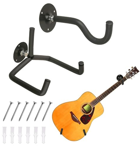 Yumzeco TTCR-II Gitarrenhalter für Die Wand Schräg für Gitarre Banjo | Gitarren Wandhalterung Akustik Klassische Gitarren Ständer Wandhalter Gitarrenständer, Gitarrenhalter Wand Display