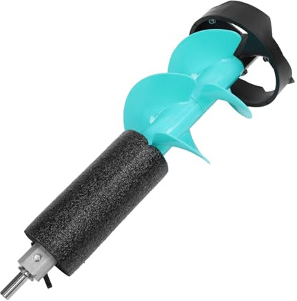 Asixxsix Eisbohrer, 6-Zoll-Eisfischbohrer, Elektrischer Eisbohrbohrer mit Positionierer für Winterfischen, Notfall, Universaladapter, Schwimmendes Design