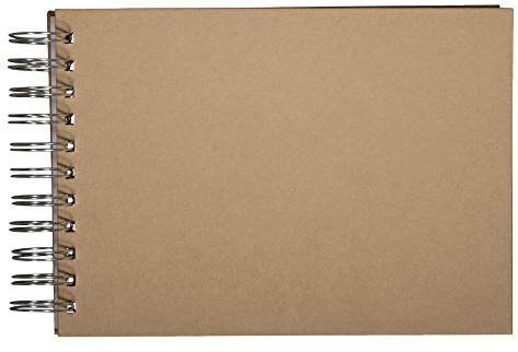 Rayher Spiralalbum Querformat, FSC Mix Credit, 15 Blatt 250 g/m², Einband in Kraft, extra große Spiralbindung, für kreative und persönliche Geschenkideen, 21,5x15,5cm, 73200521
