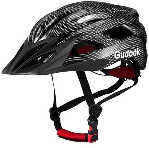 Gudook Erwachsene Fahrradhelm für Herren – Damen-Fahrradhelme – zertifizierter, Leichter Verstellbarer Fahrradhelm mit abnehmbarem Visier für Mountainbikes und Rennräder
