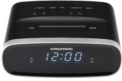 Grundig Sonoclock 1100 Wecker mit Radiofunktion, UKW-Tuner, Weckfunktion, Einschlaf-Automatik, Schlummerfunktion, Alarmsignal, LED Display, Schwarz