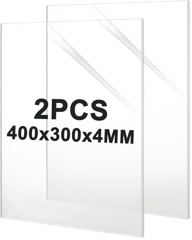 LOPYXBR 2 Stück A3 Acrylglas Platte 4 mm, 40 x 30 cm Acrylplatte Transparent, Acrylglas Zuschnitt Nach Mass für Househld Dekoration, Display