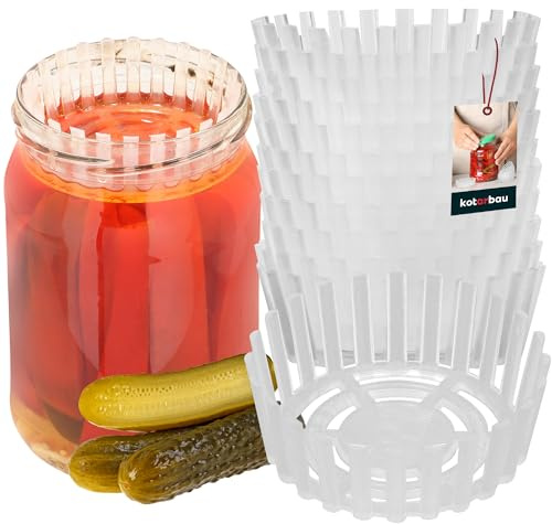 KOTARBAU® 12er Set Fermentiergitter Kunststoff – 82 mm – Sieb für Einmachgläser – Einlegerost Kunststoff - Trennwand für Gläser – Fermentiergitter für Einmachgläser – Einmachhilfe