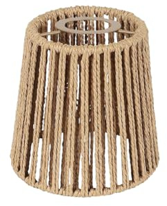Boho Rattan Lampenschirm Klein E27 Lampenschirme Papier Ersatzschirm | Korblampe Papierlampenschirm, Hängend Korb Laterne für Tischlampe, Hängelampe, Stehlampe, Deckenleuchte, Spiegelleuchten