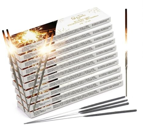 Wunderkerzen-Set Packung mit Wunderkerzen Kategorie F1 – Tolle Idee für Hochzeiten, Geburtstagsfeiern, Weihnachten und Silvesterparty (16cm x 100 St)