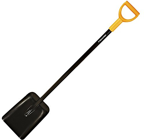 Fiskars Schaufel, Solid, Breite: 23,5 cm, Länge: 127 cm, Stahl-Blatt/Kunststoff, Schwarz/Orange, 1003457