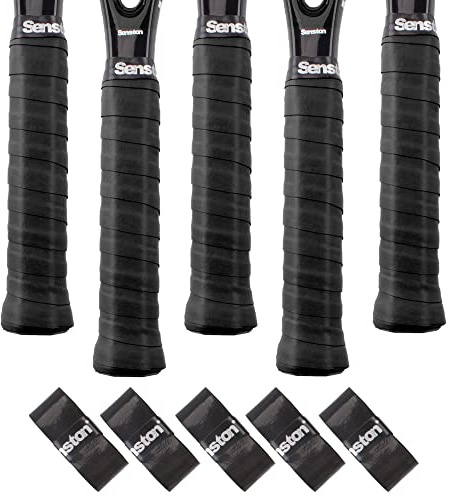 Senston Griffband Anti-Rutsch Overgrip Badminton Grip für Tennis Griffbänder Squash Schläger, Schwarz
