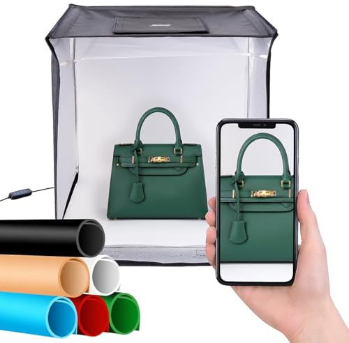 Somikon Fotozelt: Fotobox zum Fotografieren, faltbar, mit LED-Licht, 40 x 40 x 40 cm (Lichtzelt, Lichtzelt Fotobox, Kamera)