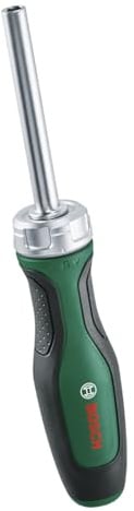 Bosch Bit-Ratschenschraubendreher (Ratschenschraubendreher mit hohem Drehmoment für effizientes Schrauben; max. Drehmoment 36 Nm; Getriebe mit 36 Zähnen; magnetischer Bithalter; Softgrip)