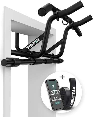 PULLUP & DIP Klimmzugstange für Türrahmen zum Einhängen ohne Schrauben und kein Abrutschen, Profi Türreck, Pull-up Bar mit gepolsterten Griffen