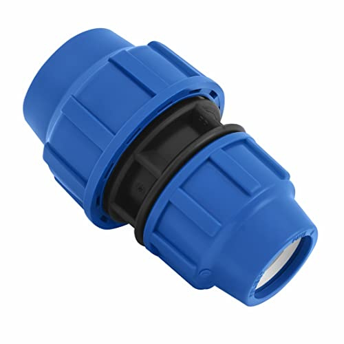SmartProduct PP Kupplung Reduziert MDPE 32 mm bis 25 mm Verschraubung für PE Rohr PN16 DVGW Trinkwasser zertifiziert – 32mm bis 25mm Klemmverbinder kompatibel mit PE80 PE100 Rohren - 1 Stück