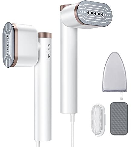 Newbealer Steamer Dampfglätter, 1200W, 120ml, Tragbarer Dampfbügel mit Hand Dampfbürste für Kleidung & Hemden Bügeln, 20s Schnelles Aufheizen, Horizontales und Vertikales Dampfen, 2 Dampfstufen