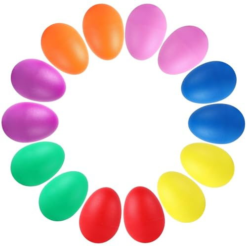 Augshy Ostern Rasseleier, 14 Stück Eier Shaker Maracas Percussion Maracas Osterei Ostereiterssche Musikinstrument Ostergeschenke Korbfüller
