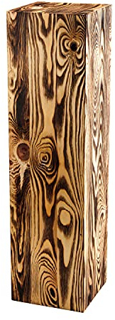 DECOKTIVO Holzständer, Holzblock, Baumstamm Deko, Bodenwindlicht Säule, Blumensäule Holz, Dekosäule, Stabil und Langlebig, Geölte Kiefer, 75x20x20 Cm