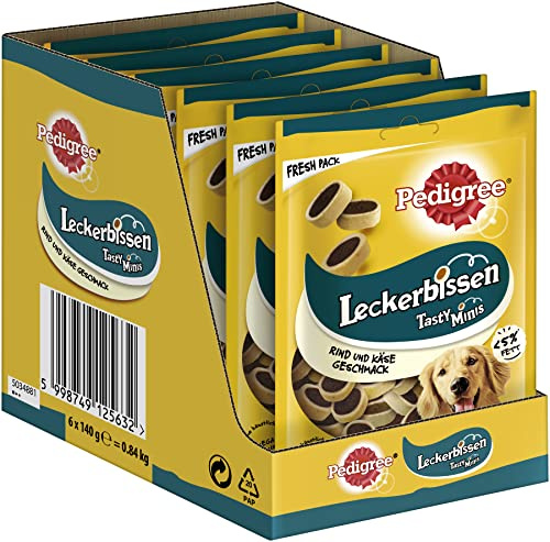 Pedigree Leckerbissen Mini-Happen Hundesnacks, 6er Pack (6 x 140 g)