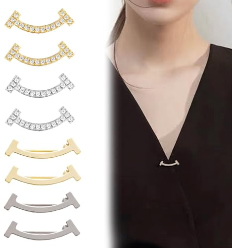 Faux Brosche Kragen, 8 Stück Schal Clip Doppelköpfige, Cardigan-Ausschnitt Pullover Kleidung Sweater Shawl Clip Hut Tasche künstliche Dekoration Sicherheitsnadel