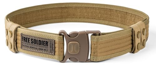 FREE SOLDIER Taktischer Gürtel Herren Schwerlast MOLLE Taillengürtel Schnelle Veröffentlichung Militär Gürtel für Männer Nylon Sicherheitsgurt für Airsoft, Aktivitäten im Freien, Arbeit(Schlammfarbe)