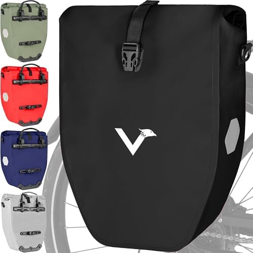 Valkental Große & wasserdichte Gepäckträgertasche - Fahrradtasche für Gepäckträger mit großen Reflektoren [Abschließbar] Bombenfester Sitz - Mehrfach ausgezeichnet - Gefertigt für Langlebigkeit