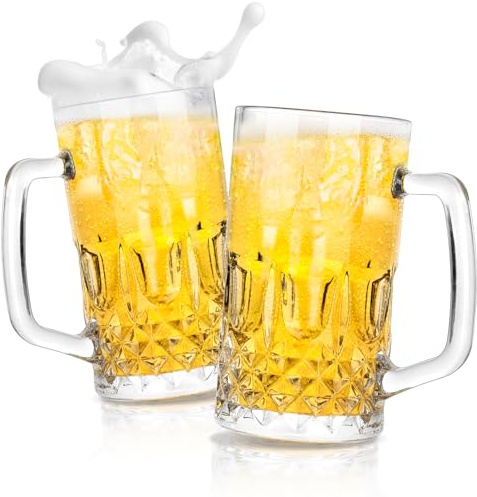 Paysky Bierkrug – Glasbecher, 625 ml, Gefriergläser, Bierkrug – perfekte Bierkühlbecher für Zuhause, Bar, Zubehör, Biergeschenke für Männer, 2 Stück