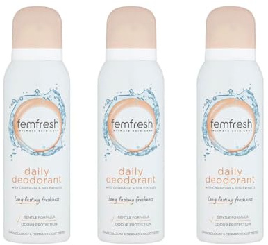 Femfresh Deodorant für Damen, 125 ml, Frische-Deo, Spray, 3 Stück