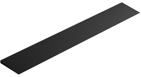 Wiltec Türschwellenrampe 900x140x15 mm für Rollstuhl & Rollator, schwarz, Rollstuhlrampe aus Vollgummi, rutschfeste Oberfläche, Bordsteinrampe kürzbar