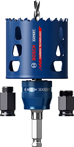 Bosch 1x EXPERT Tough Material Lochsäge Starter Set (für Holz mit Metall, Ziegelstein, Ø 68 mm, Professional Zubehör Schlagbohrer/Schrauber, Schraubendreher)