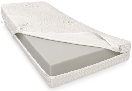 Dibapur® RH5 Kaltschaummatratze (RG40) FEST bis ca. 180 Kg Doppeltuchbezug Gesamthöhe ca. 25 cm (90 x 200 cm)