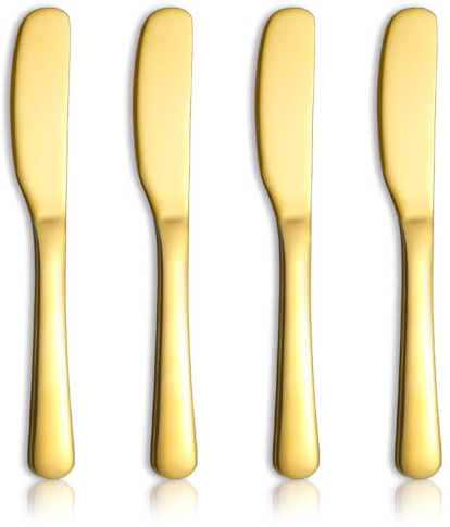 Homquen Edelstahl Buttermesser, Goldenes Buttermesser,Butter Applikator, Butter Applikator Messer kann für Küche-Restaurant-Party, Küche-Gadgets, Set von 4