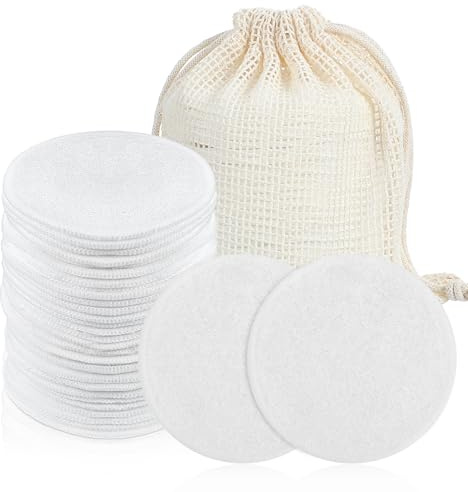 Classicseali 31 Stück Abschminkpads Waschbar, Wattepads Waschbar, Runde | Weiche Reusable Makeup Remover Pads mit Netztasche für Alle Hauttypen, Gesichtsreinigung und Hautpflege