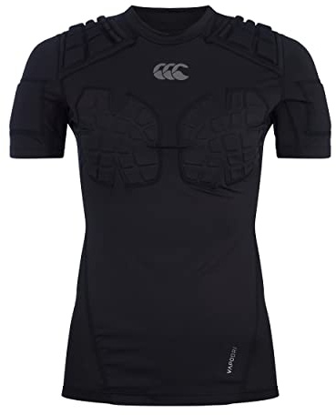 Canterbury Damen Pro Protection Rugby Weste | Schützt Brust & Schultern | Atmungsaktiv | Leichte und Flexible Schutzweste, Schwarz, 12